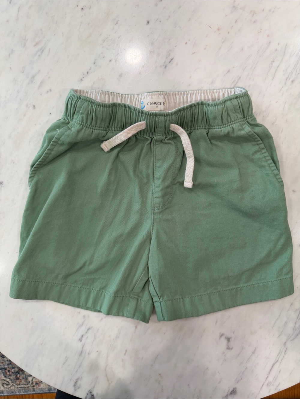 Crewcuts Sage Green Cotton Drawstring Kids Shorts